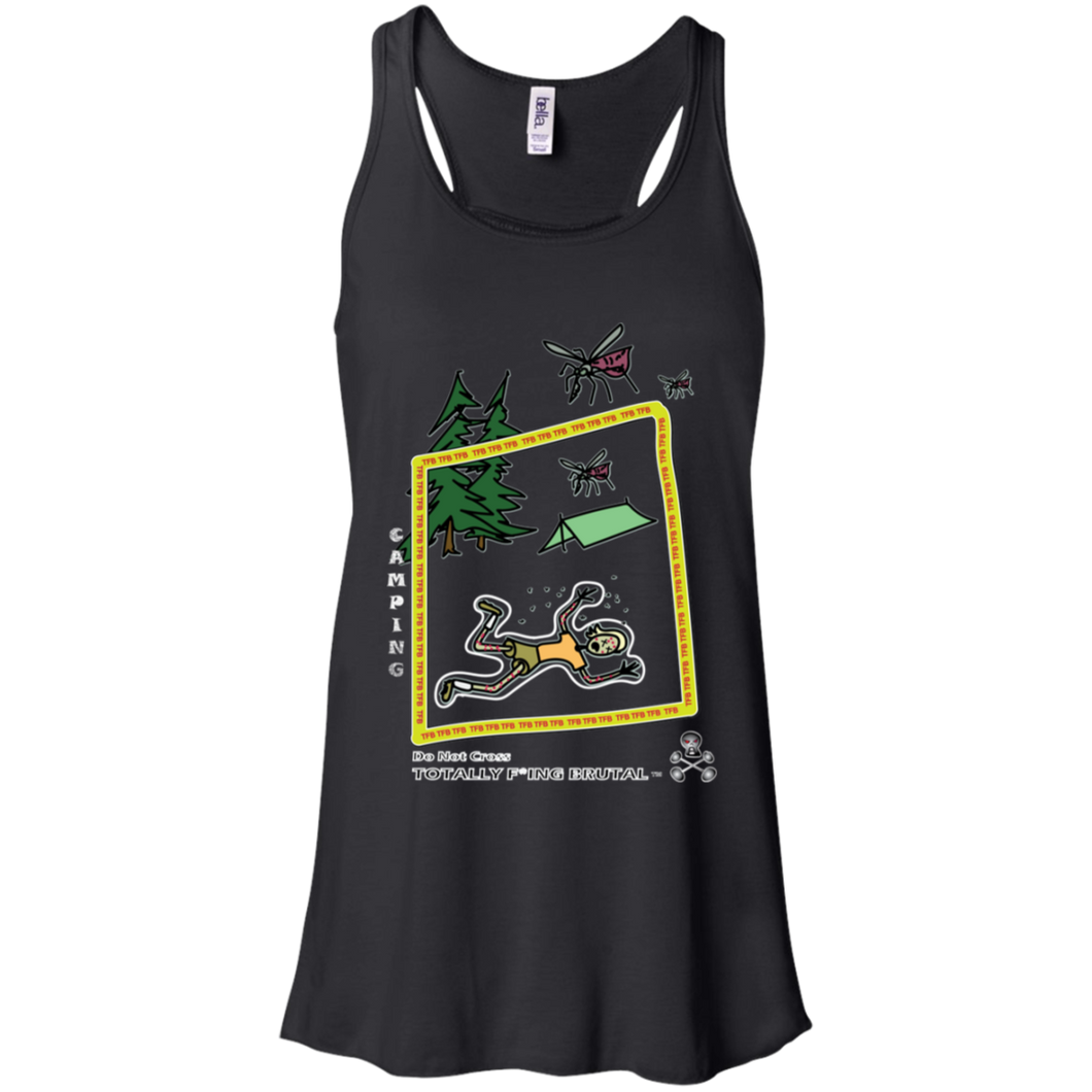 Camping -  Canvas Flowy Racerback Tank - Totally F*ing Brutal