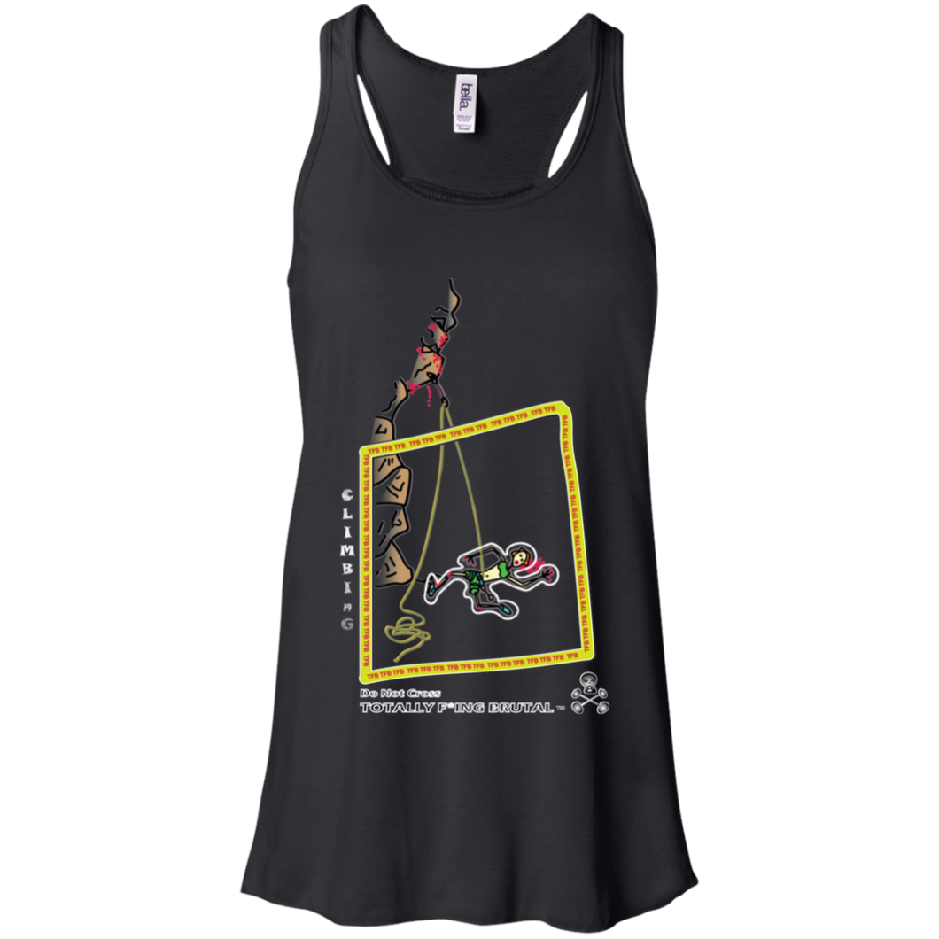 Rock Climbing - Canvas Flowy Racerback Tank - Totally F*ing Brutal