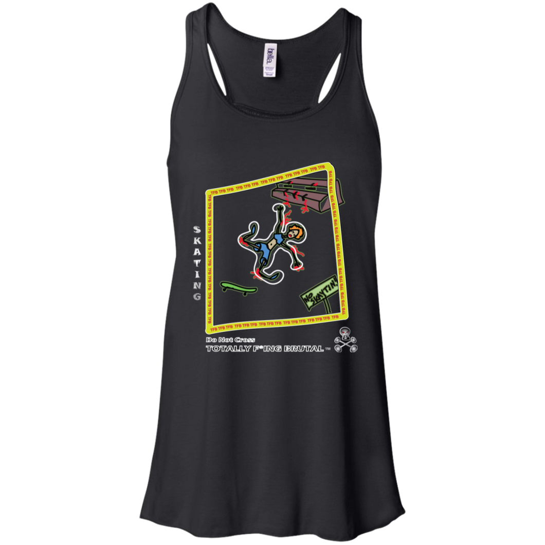 Skate Boarding -  Canvas Flowy Racerback Tank - Totally F*ing Brutal