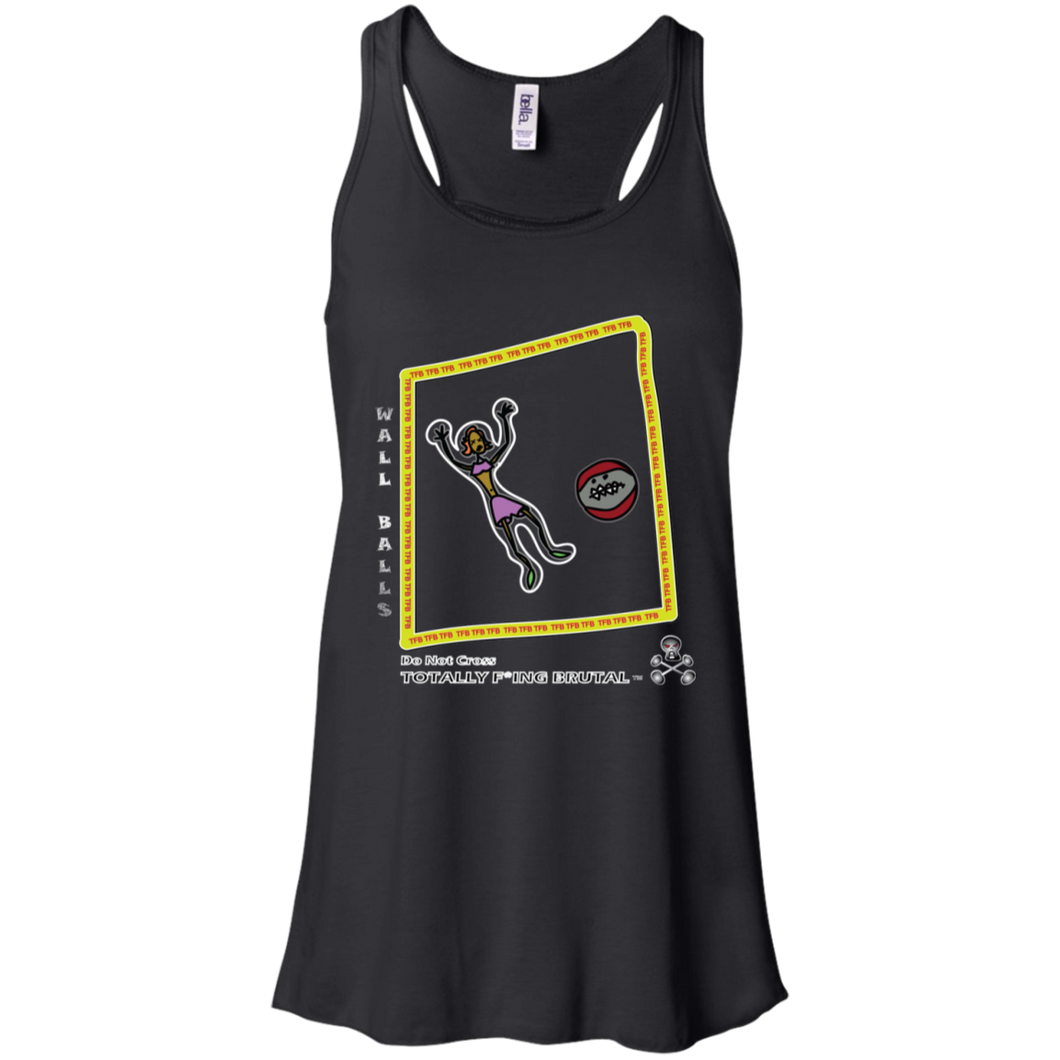 Wall Balls - Canvas Flowy Racerback Tank - Totally F*ing Brutal