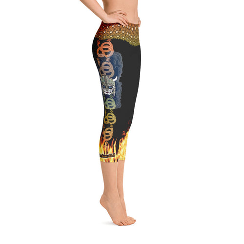 Viking Fire Maiden - Tahoe Sugar Skull Capri Leggings - Totally F*ing Brutal