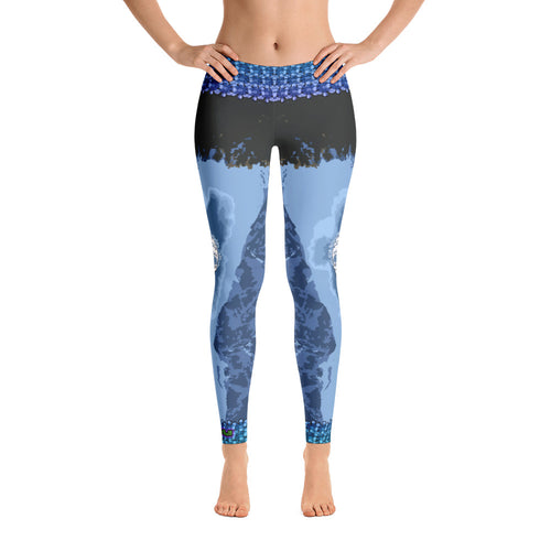 Mount Tallac Blue - Tahoe Sugar Skull Leggings - Totally F*ing Brutal