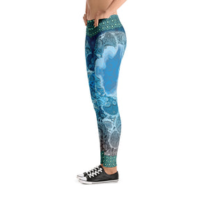 Deep Blue - Tahoe Sugar Skull Leggings - Totally F*ing Brutal