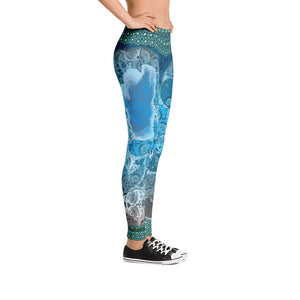 Deep Blue - Tahoe Sugar Skull Leggings - Totally F*ing Brutal