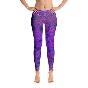 Lavender Love Hearts Leggings - Totally F*ing Brutal