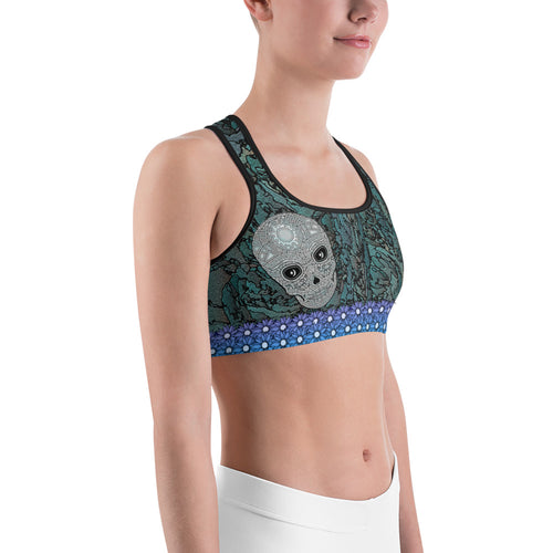 Grampians Green Sugar Skull - Sports bra - Totally F*ing Brutal