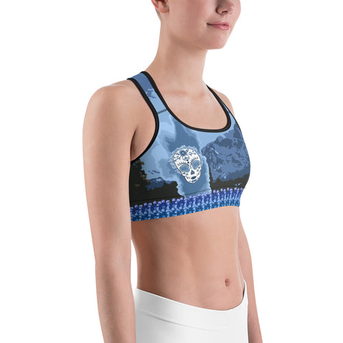 Mount Tallac Blue - Tahoe Sugar Skull Sports bra - Totally F*ing Brutal