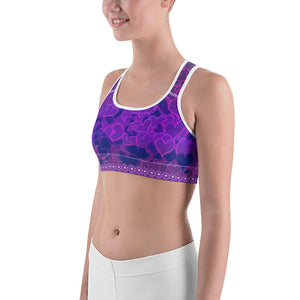 Lavender Love Hearts Sports bra - Totally F*ing Brutal