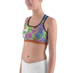 Rainbow - Tahoe Sugar Skull Sports Bra - Totally F*ing Brutal