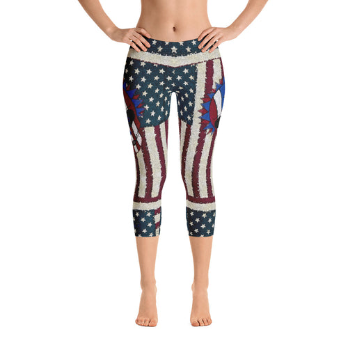 Freedom - Tahoe Sugar Skull Capri Leggings - Totally F*ing Brutal