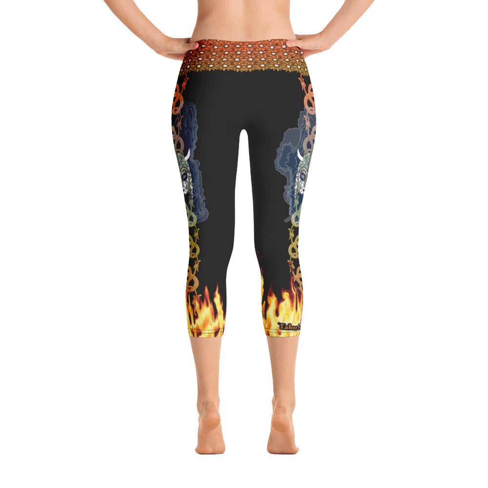 Viking Fire Maiden - Tahoe Sugar Skull Capri Leggings - Totally F*ing Brutal