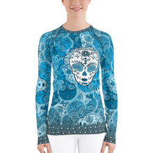 Deep Blue - Tahoe Sugar Skull Women's Rash Guard - Totally F*ing Brutal