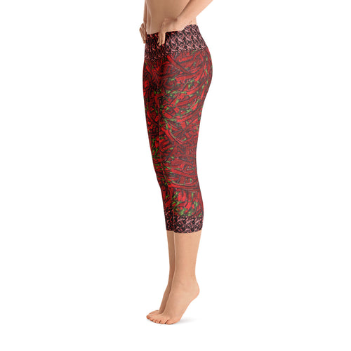 Red Hot Chili Capri Leggings - Totally F*ing Brutal