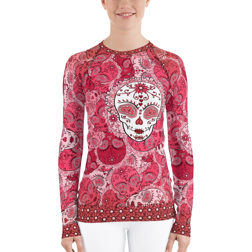 Ruby - Tahoe Sugar Skull Women's Rash Guard - Totally F*ing Brutal