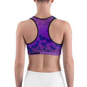 Lavender Love Hearts Sports bra - Totally F*ing Brutal