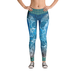 Deep Blue - Tahoe Sugar Skull Leggings - Totally F*ing Brutal