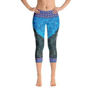 Grampians Green Sugar Skull - Capri Leggings - Totally F*ing Brutal